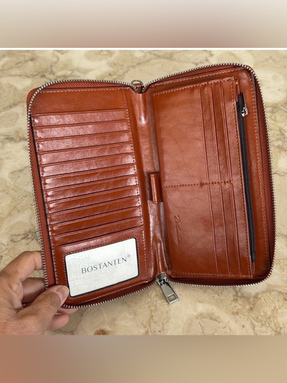 π§‘NEW Leather Large ZipβAround RFID Wallet